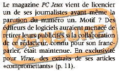 Censure chez PC Jeux ?